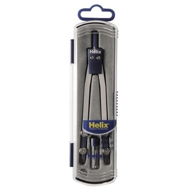 Helix Technical Compass Divider for Precision Drawing Wide Diameter Durable Design Professional Drafting Tool with Extras