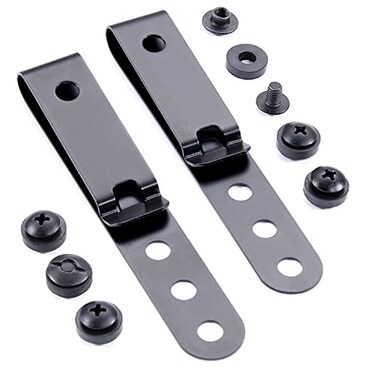 Holstex HolsterSmith Universal Metal Belt Clip for Holster Making Model 5 3Hole Tactical Black wSPTHA Mounting Hardware 2 Pack