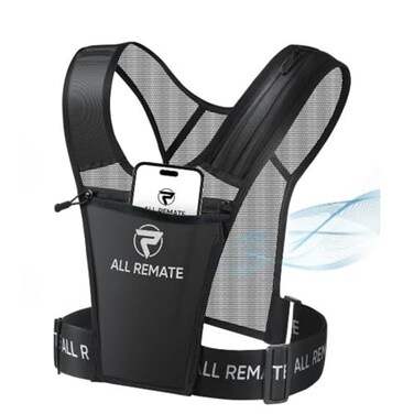 ALL REMATE Lightweight Slim Pullover Design Running Vest with 5 pockets Seamless Fit Breathable Reflective Jogging Gear