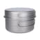 usharedo Portable Mug Titanium Pot Pan Set with Folding Handles Camping Hiking Outdoor Cup Tableware ti2042c