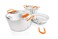 GSI Outdoors Glacier Stainless Steel Base Camper Medium 3 Pieces Cookset Compact Durable Pot Pan for Camping
