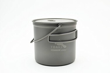 Toaks Titanium 1100ml Bushcraft Pot Bail Handle for Open Fire Cooking Backpacking