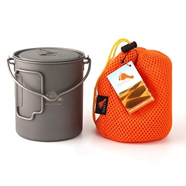 TOAKS Titanium 750ml Pot with Bail Handle for Ultralight Camping Backpacking Cookware and Mug