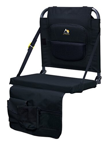 GCI Outdoor BleacherBack Lumbar Stadium Seat with Padded Backrest Black