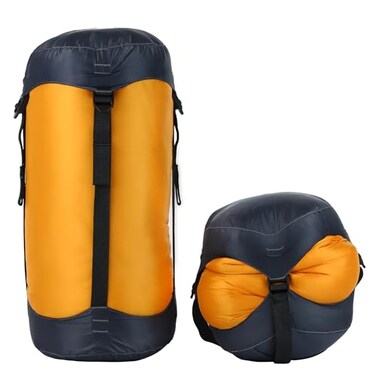 Litume Compression Stuff Sack Water Resistant Lightweight Sleeping Bag Compression Sack with Drawstring Closure for Camping Hiking Backpacking Traveling Orange 85L
