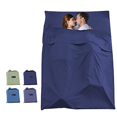 SOMOYA Sleeping Bag Liner Compact Sleep Bag Lightweight Travel Sheet Camping Sheets Sleeping Sack Compact Sleeping Bag Liners Navy Blue 45 x 826inch115 x 210cm