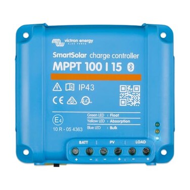 Victron Energy SmartSolar MPPT Solar Charge Controller Bluetooth Charge Controllers for Solar Panels 100V 15 amp 1224Volt