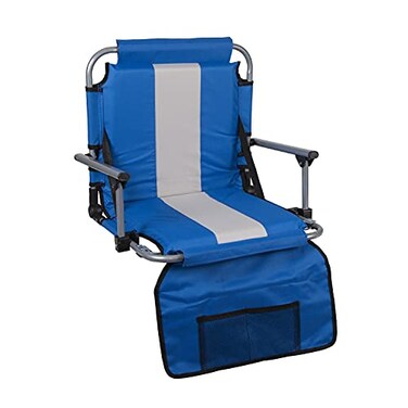 Stansport Tubular Frame Folding Stadium Seat with Arms BlueTan G850