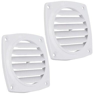 Five Oceans 6Slotted Louvered Flush Hose Ventilators 3Inch Ventilation Area Diameter White ABS Plastic 2 Pack FO110M2