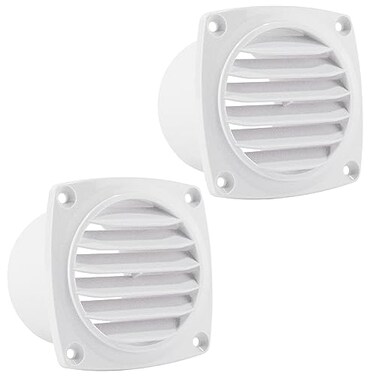 Five Oceans 6Slotted Louvered Hose Vent 3inch Hose Diameter 2 Pack Air Hose Thru Vent White ABS Plastic FO109M2