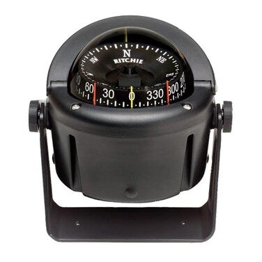 Ritchie Navigation HB741 Helmsman Bracket Mount Compass CombiDial Black with Black Dial 375inch Combi