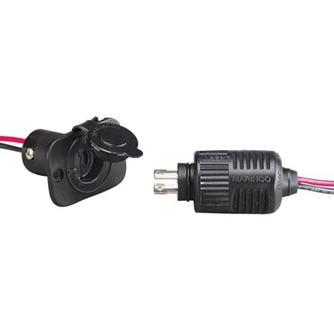 Marinco 12VCPS2 2 Wire ConnectPro Receptacle and Plug Combo 40 Amp Black