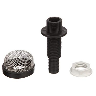 Seachoice ThruHull Strainer Mount with Aerator Screen Fits 34 in Hose One Size Black