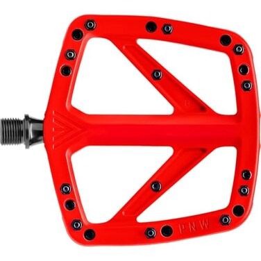 PNW Components Range Composite MTB Pedals Nylon Flat Mountain Bike Pedals Sealed Bearings Wide Platform Really Red