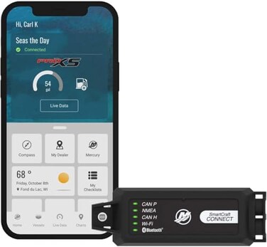 MERCURY Marine SmartCraft Connect Mobile Connected Boat Engine System for Single Outboard Engines UnderCowl Mount Marine App
