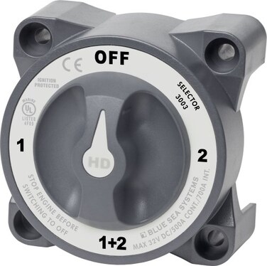 Blue Sea Systems 3003 Heavy Duty Battery Switch with Alternator Field Disconnect 12OffBoth