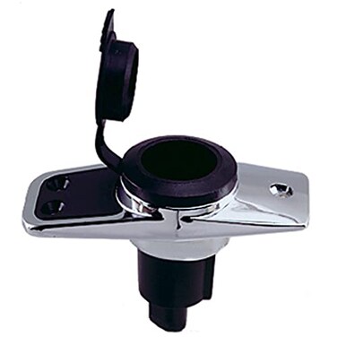 Perko 1060PB0DP ChromePlated 2Pin Plugin Light Base with 5 Rake 375 x 175 Base black