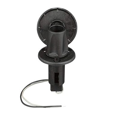 attwood LightArmor 910R Series Round PlugIn Light Base For AllAround Pole Light 2Pin Black Stainless Cover 910R2PSB7