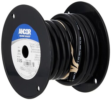 Ancor 114002 Tinned Copper Battery Cable 2 AWG 32mm2 Black 25ft