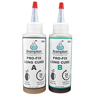 BRAMPTON TECHNOLOGY, LTD. Brampton PROFIX Long Cure Golf Epoxy Full Set Work Life Extra Strength Golf Epoxy for All Golf Shafts Golf Heads Drivers Putters and Irons Engineered for The Golf Industry 8