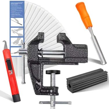YIMISIMON Golf Grip Regripping Kit for Home Use Includes Retractable Hook Blade 15 Grip Tape Grip Tape Remover Portable Table Vise Rubber Clamp Quick Repair Solution Set