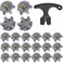 Cozypower 31 Pcs Golf Spikes Set Includes 30 Pcs Golf Cleats Replacement Black Cleats Spanner Metal Thread Screw 6 mm Dia Spike Tool for Lawn Cricket Shoe Player LoverSilvery Grey