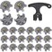 Cozypower 31 Pcs Golf Spikes Set Includes 30 Pcs Golf Cleats Replacement Black Cleats Spanner Metal Thread Screw 6 mm Dia Spike Tool for Lawn Cricket Shoe Player LoverSilvery Grey