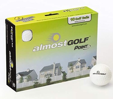 ALMOSTGOLF Limited Flight Practice Foam Golf Balls Realistic Spin Trajectory Accuracy Training Pack of 10 White