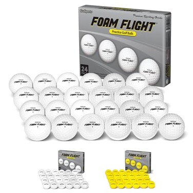 GoSports Foam Flight Practice Golf Balls 24 Pack White