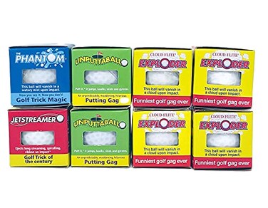 Empire Magic Lot 8 Trick Golf Balls Jokes Exploding Mist Wobble Streamer