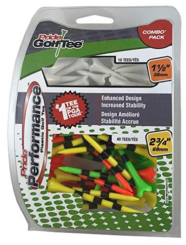 PrideSports Pride Golf Tee Pride Performance Combo Pack 50 Count 40 234 10 112