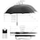 G4Free 47 Inch Automatic Open Golf Umbrella with Reflective Stripe Extra Large Oversize Double Canopy Vented Windproof Waterproof Stick Umbrellas Black