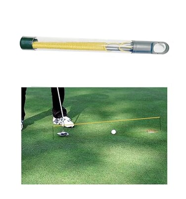 KeGOLF Golf Putting String Guide Line 10 ft Alignment Training Aid Master Straight and Breaking Putts Orange