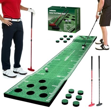 Wekin Indoor Putting Green Mat with 2 Putters 2 Balls12 Hole Covers Golf Training Mat for Party Game Great Gifts for Men