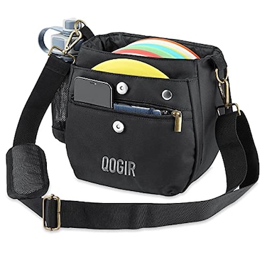 QOGIR Lightweight Disc Golf Bag Durable Disc Golf Bag with 8 Disc Capacity Introductory Discs Golf Bag Holds Water Bottle and Accessories Great for Beginners