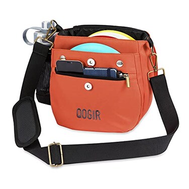 QOGIR Lightweight Disc Golf Bag Durable Disc Golf Bag with 8 Disc Capacity Introductory Discs Golf Bag Holds Water Bottle and Accessories Great for Beginners
