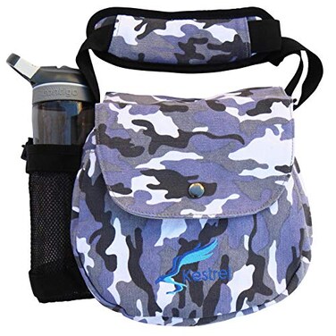 Kestrel Disc Golf Bag Fits 610 Golf Discs Bottle For Beginner Advanced Golfers Extremely Durable Canvas Frisbee Golf Bag Small SlingShoulder Disc Golf Bag For Men Women Gray Camo