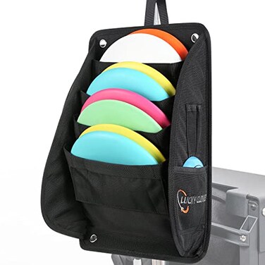LUCKY CLOVER Disc Putter Pouch Disc Golf Accessory Pocket Pouch Secure to Cart Handle with Strap Fits Most Carts