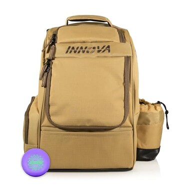 Innova Disc Golf Innova Adventure Pack Disc Golf Backpack Holds 25 Discs Includes Mini Disc Golf Bag SandCoffee