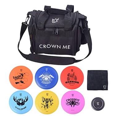 CROWN ME Disc Golf Starter Set disc Golf disc Set with 6 Discs 1 Marker 1 Twoel and 1 Bag