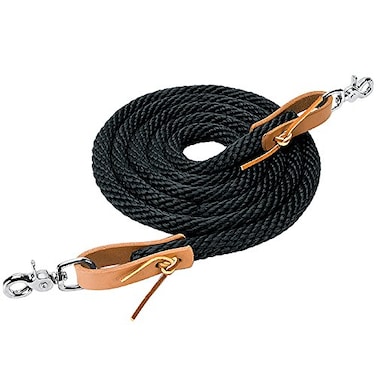 Weaver Leather Poly Roper Rein Black 38 x 8