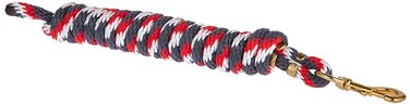Weaver Leather Poly Lead Rope with a Solid Brass 225 Snap GraphiteRedWhite