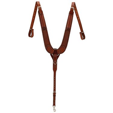 Turquoise Cross Basketweave Tooled Pulling Breast Collar Average Horse
