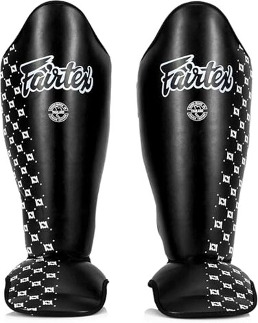 Fairtex SP5 Muay Thai Shin Guards for Men Women Kids Shinguards are Premium Lightweight Durable Extended Protection to Avoid shin splints During Training or Sparring MediumBlack