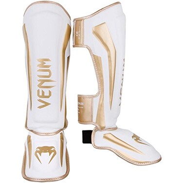 Venum Elite Standup Shin GuardsWhiteGold M