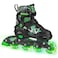 Roller Derby Stryde Youth Adjustable Inline Lighted Wheel Skates Small BlackGreen