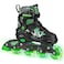 Roller Derby Stryde Youth Adjustable Inline Lighted Wheel Skates Small BlackGreen