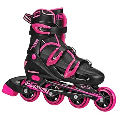 Roller Derby VTech 500 Adjustable Performance Inline Skates for Men Women Kids Teens Large 69 BlackPink