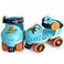SULIFEEL Kids Adjustable Quad Roller SkatesToddler Beginner Roller Skates Dinosaur Blue