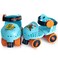 SULIFEEL Kids Adjustable Quad Roller SkatesToddler Beginner Roller Skates Dinosaur Blue